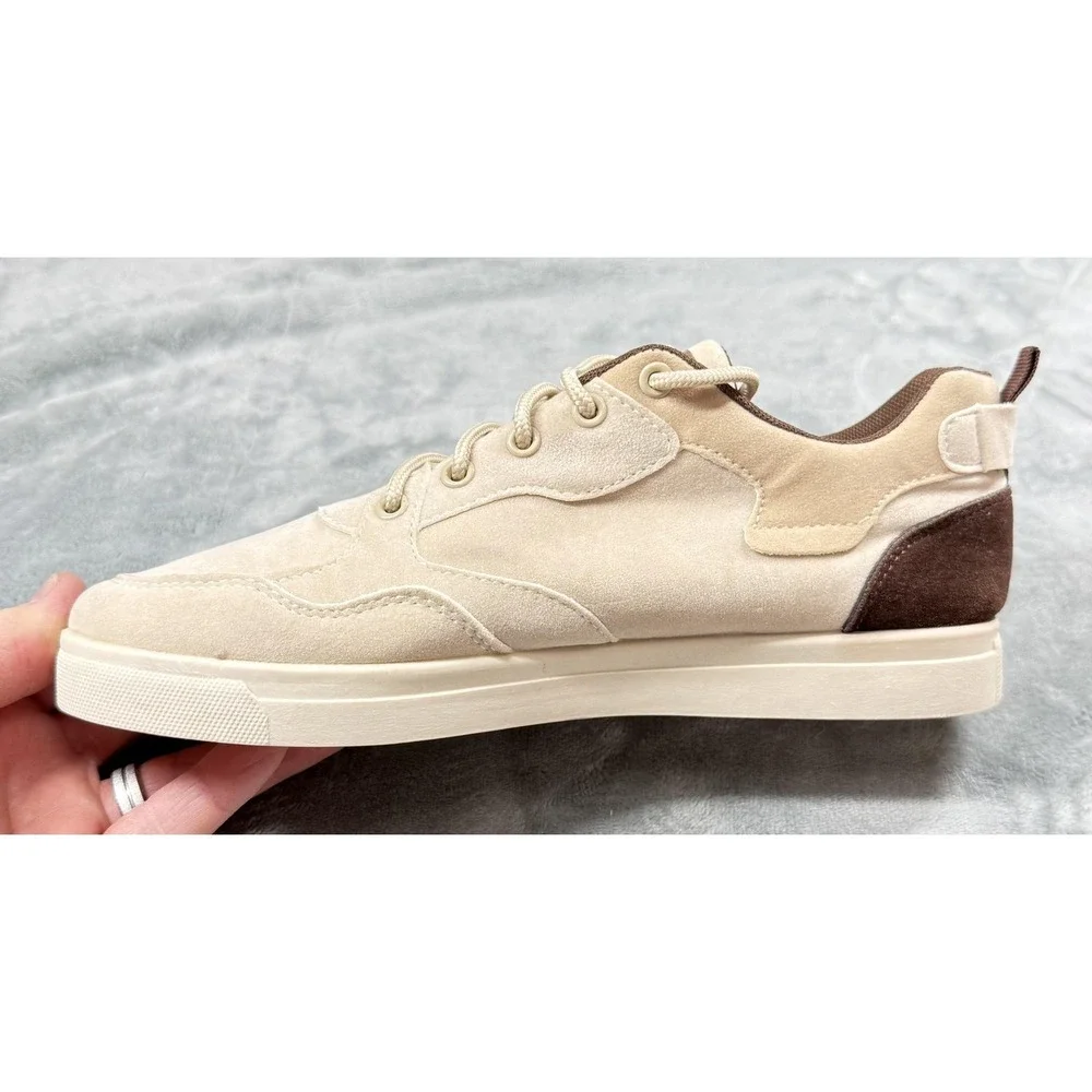 GUO CHAO‎ Shoes Mens Size EU40(US 7)Beige Faux Suede Casual Sneakers Lightweight